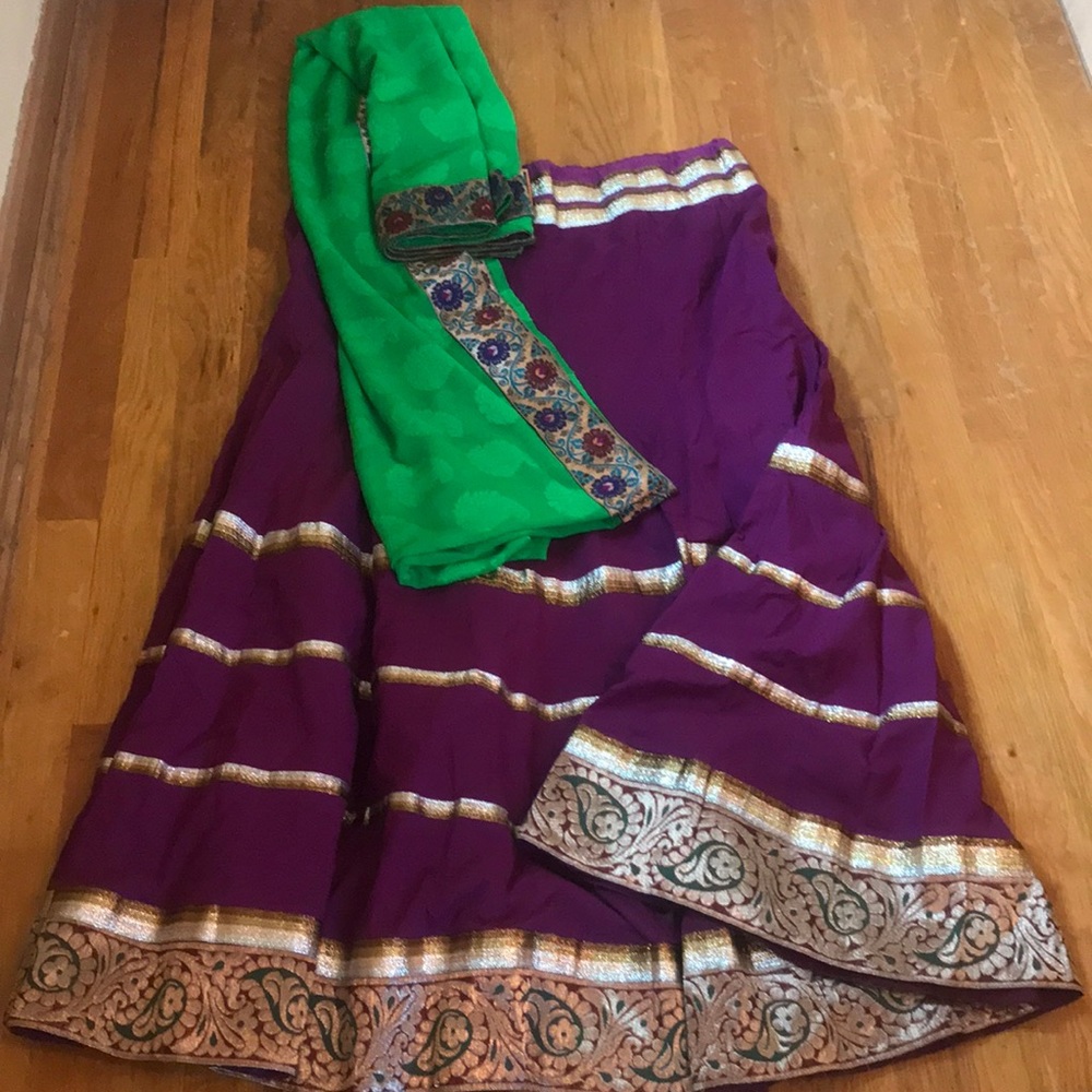 NWT Indian Cotton Lengha/Skirt & Dupatta/Stole 💎